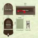 Brown Mailboxes for Outside, RAINHOL Post Mount Mailbox, Galvanized Steel Medium Capacity Mail Boxes, 19 x 8.7 x 6.7 Inches