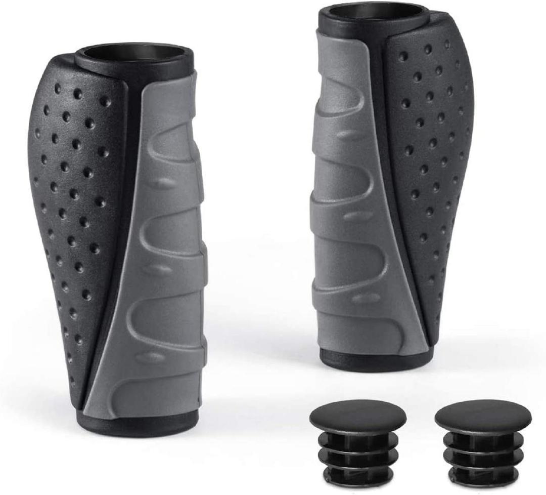 PRUNUS No-Slip Soft Rubber Bike Handlebar Grips Universal for Bicyble, MTB, BMX Mountain Bike, E-Bike, Scooter, Beach Cruiser, City Commuter Bikes, Universal Size Bike Grips for Adult, Bike Grips (90MM+90MM)
