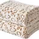 FY FIBER HOUSE Cheetah Print Blanket Flannel Fleece Throw Blanket with 3D Leopard Print, 50"X60", Brown