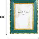 Vintage Picture Frame, Green Antique Ornate Picture Frame, Victorian Retro Decorative Photo Frames for Tabletop & Wall, Baroque Home Decor Frames, Gift Idea (Green, 5X7)