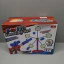 2 IN 1 Shooting Game Toys For 5 6 7 8 Year Old Kids, Moving Standing Shooting Target & 2 PCS Foam Ball Popper Air Toy Guns, 24 Foam Balls, 2 Player Boy Toys For Boy Kids, Gifts for Boys and Girls