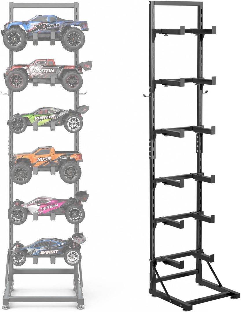 6-Tier RC Car Storage Rack, Adjustable Display Stand for RC Cars