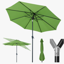 Tempera Patio Market Outdoor Table Umbrella with Push Button Tilt and Crank,Large Sun Umbrella with Sturdy Pole&Fade resistant canopy,Easy to set
