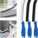 3 x TQRR Hard Bristle Crevice Cleaning Brush-Thin Gap Scrub Brush, Small Cleaning Brush, Grout Brush, Kitchen Brush, Cleaning Tools for Toilet, Bathroom, Sink, Home, Household, Window (3, Lichen Blue)
