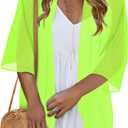 Women Kimono Cardigans Casual Summer Tops Cover up Open Front Floral Print Resort Wear 2026 (S)