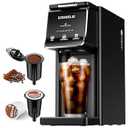 KIDISLE Hot & Iced Single Serve Coffee Maker for K Cup & Grounds, 6–16oz Brew Sizes, 40oz Water Tank, Reusable Pod Filter, Easy-to-Use, Black