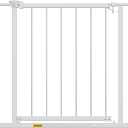 BestPet 30Tall Dog Gate for Stairs & Doorways, Fits 28.5-39.7 Wide Openings,Walk-Through Metal Pet Gate for Indoor Use,Adjustable Safety Gates for Pets,White