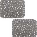 Bligli Pebble Sink Mat for Stainless Steel/Ceramic Sinks, 2 Pack PVC Sink Protectors Mats for Bottom of Kitchen Sink, Dish Drying Mat for Dishes and Glassware, 15.7 x 11.8 inch, Grey (Gray)