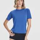 4 Pack Women's Rash Guard Short Sleeve Swim Shirt UPF 50 Sun Protection | Available in Plus Size, Beach, Pool, Surf, Swim Top, Sun Shirt, Leggings, Skirt, Rashguard; Quick Dry, UV Blocking & Stretch (M)
