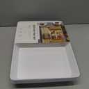 4-Pack Plastic 16" x 11" Large White Serving Trays Set - Reusable Serving Platters for Cookie, Appetizer, Charcuterie, Snack, Dessert, Party Food Display - Stackable Kitchen CounterTop Tray, BPA Free