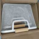 Noamus 3 Pack Metal Mesh Baskets with Wood Handle, Iron Storage Organizer Basket, Cream White Wire Countertop Baskets for Organizing, Cabinet Pantry Closet Bedroom Kitchen (3 Size)