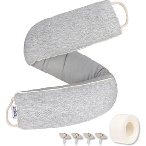 TORRAMI 30" Door Draft Stopper Under Bottom Insulation Noise Air Stopper 2.07LB,Wind Proof Guard Seal for Doors and Windows - Light Gray