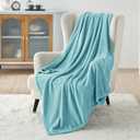 Bedsure GentleSoft Fleece Blankets Twin Size River Blue - 300GSM Lightweight Plush Fuzzy Cozy Soft Blanket for Bed, Sofa, Couch, Travel, Camping, 60x80 inches