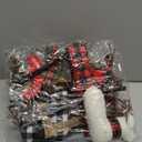 Leinuosen 6 Pcs Reindeer Christmas Decoration Standing Christmas Reindeer Decor Plush Swedish Elk Figurines Xmas Sculpture Deer for Home Indoor Office Holiday Decor