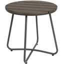 danpinera Outdoor Side Tables, HDPS Patio Table with Metal Legs, 18 Inch Outdoor Small Round Table for Garden, Backyard, Porch, Deck, Balcony, Poolside