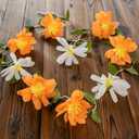 EASY JOY Crepe Paper Flowers Banner White Orange Floral Banner Spring Hanging Paper Flower Leaves Garlands for Spring Birthday Wedding Home Decorations