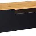 ABS Cord Organizer Box with Wooden Lid, Cable Management Box for Power Strips or Surge Protectors, Desk Cable Tidy Box for Office Home(Black)