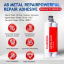 5 x Metal Glue, Heavy Duty 2 Part Epoxy Weld Adhesive, High Strength Waterproof Repair Glue for Metal, Plastic, Ceramic, Fiberglass, Glass, Wood, Automotive, Plumbing, Construction Projects(1.76oz)