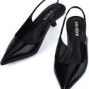 JENN ARDOR Sling back Heels for Women Low Heels Dress Shoes Kitten Pumps Dressy Heeled Sandals Wide Width Fashion Casual Shoes (8)