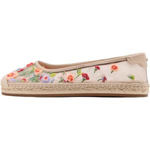 kate spade new york Pearl Fishnet Espadrille Ballet Flat, 8, Light Beige