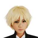 HH Building Cosplay Wig Men's Short Layered Halloween Costume Hair Wig (Blonde) 12 Inch / 30 cm