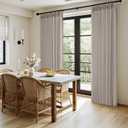 MIULEE Pinch Pleated Thick Linen Curtains 90 Inches Long 2 Panels for Living Room Bedroom, Linen Textured Memory Trained Pleat Drapes Back Tab Light Filtering Taupe Window Curtains with Hooks