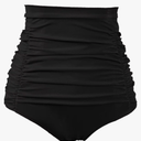 COCOPEAR Women's Ruched High Waisted Bikini Bottom Retro Vintage Swim Short Tankinis L