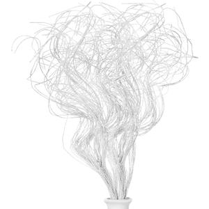 Glitter Curly Ting Ting Branches Christmas Branches Vase Filler Artificial Curly Twigs for Christmas Tree Garland Wreath Decoration, Craft Vases Home Garden Decoration (White, 36 Pieces)