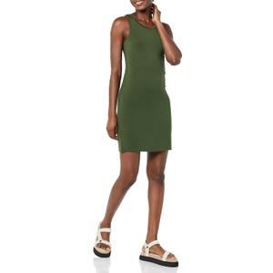 Amazon Essentials Women's Lightweight Jersey Slim-Fit Tank Mini Dress (XX-Large, Dark Olive)