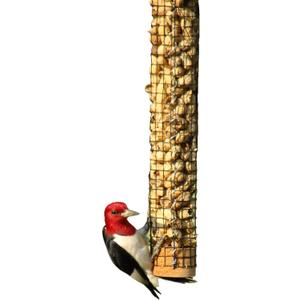 Backyard Birds Unlimited Cedar Whole in-Shell Peanut Outdoor Hanging Wild Bird Feeder Made in The USA-Large 42" Inch (Silver/Brown)