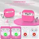 for AirPods Pro 2nd/1st Generation Case, Magnetic Lid Compatible with MagSafe, Flower Engraved Airpods Pro 2&1 Gen Soft Silicone Protective Cover with Cleaner Kit&Keychain&Lanyard(Rose Red)