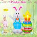 6FT Easter Inflatables Bunny & Chick Sitting on Easter Egg Decoration, Easter Blow up Yard Decoration Rabbit and Chicken Inflatable Built-in 4 LED for Easter Party Indoor Outdoor Lawn Decor