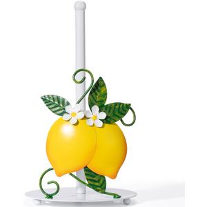 Lemon Paper Towel Roll Holder Countertop - Lemon Housewarming Gifts for Women, Farmhouse Kitchen Decor and Accessories, Vintage Home Yellow Kitchen Counter Decor, 3D Handmade Pattern, Weighted Base