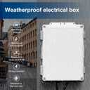 Namunanee Outdoor Electrical Junction Box, ABS Water Resistant Enclosure with Internal Mounting Panel & Hinged Cover (12.6" H x 9.4" L x 5.7" W)