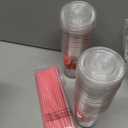 FoldTier 24 Sets Valentines Day Cups with Lids and Pink Straws 16oz Disposable Clear Plastic Cups Girl Gang Valentines Day Decorations for Cold Beverage Drinking