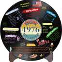 Holkcog Vinyl Record 50th Birthday Decoration, Happy 1976 Birthday Party Poster Sign With Stand, Vintage 50 Year Old Party Supplies for Men& Women, 50th Anniversary Class Reunion Gifts, 11"L x 11"W