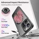 FUNMIKO for iPhone 14 Pro Case Military-Grade Protection & Wireless Charging - Trendy Floral Design for Women Girls, Non-Slip Matte Phone Cover with Shockproof Corners - Blooming Cherry Tree