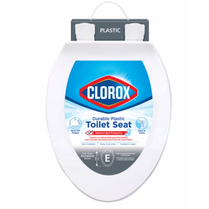 Clorox Durable Plastic Antimicrobial Protection Toilet Seat with Easy-off Hinges