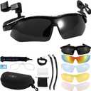 Outdoor Polarized Sunglasses, 3 in 1 Clip Cap/Wearable/Head Mounted Sunglasses, UV400 Protection Clip On Sports Sunglasses with 5 Replaceable Lenses for Fishing Cycling Hiking Climbing Traveling