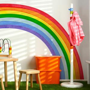 Rainbow Wall Decals - Large Watercolor Rainbow Wall Decor Stickers for Kids' Room, Peel and Stick Half Art Murals for Girls' Room/Bedroom
