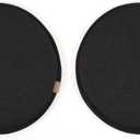 Greenjin 13 Inch Round Bar Stool Cushions for Kitchen Dining Chair, 2 Pack Non Slip Chair Seat Cushions with Straps, Round Chair Pad, Circle Stool Cushion for Bistro Hight Stool Black