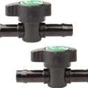 1 Inch Barbed Shut Off Valve - Simple On and Off Operation No Leak Design - Pack of 2 - Constructed from Lightweight Wear-Resistant Plastic