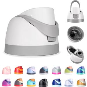 UNOONE Sports Water Bottle Accessories  Replacement Lid for  Compatible with Cup 16oz 24oz 32oz 40oz, One Button Water Bottle Top Lid Replacement Accessory, Leakproof, BPA-Free (Ash White)