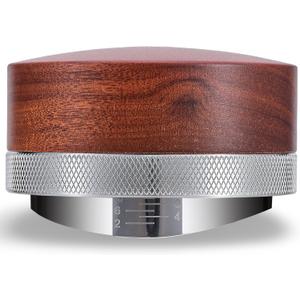 54mm Espresso Distribution Tool Stainless Steel Adjustable Rosewood Coffee Distributor Compatible with Breville Espresso Machine Accessories (53.35mm)