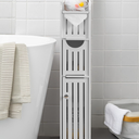 AOJEZOR Bathroom Storage Cabinet: Small Bathroom Storage Cabinet  Toilet Paper Holder Fit for Mega Roll,White