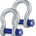 2 Pack 3/4" D Ring Shackle with 7/8" Screw Pin, 57,000 lbs Break Strength Heavy Duty Off-Road Recovery Tow Strap Winch for Jeep Truck