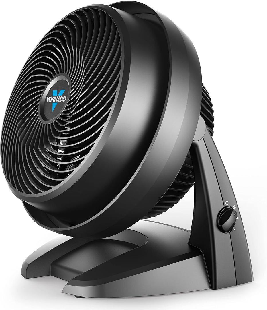 Vornado 630 Mid-Size Whole Room Air Circulator Fan for Home, 3 Speed Settings, Adjustable Tilt, Removable Grill, 9 Inch, Powerful Airflow, Manual Control Dial, Quiet Fan for Bedroom, Black