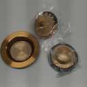 Mudder 3 Pcs Kitchen Sink Drain Strainer and Stopper Stainless Steel Garbage Disposal Plug with Handle Universal Anti-Clogging Kitchen Sink Filter Sieve Basket Strainer (Champagne Bronze)