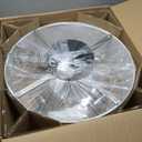 Caged Ceiling Fans with Lights Flush Mount, Low Profile Ceiling Fan with Lights Remote Control, 20'' Modern Bladeless 6 Speeds for Bedroom, Nursery, Kitchen, Silver