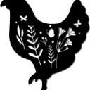 CREATCABIN Metal Chicken Wall Art Rooster Iron Wall Decor Wall Hanging Silhouette Sculpture Farmhouse Sign for Indoor Outdoor Home Living Room Kitchen Garden Office Decoration Gift Black 12 x 10 Inch